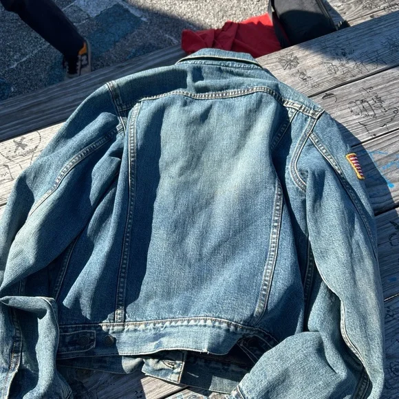 Vintage Abercrombie & Fitch Blue Denim Trucker Jacket Men’s medium Rare - Picture 10 of 10